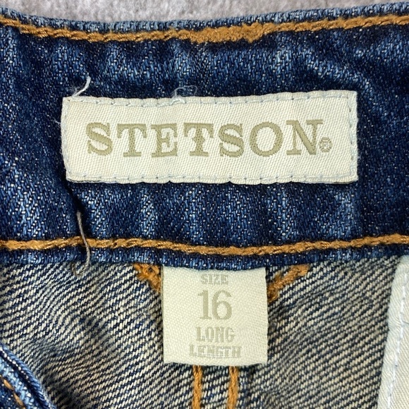 Stetson Wide Leg Jeans Womens 16 long Blue City Trouser Denim western edgy rodeo - Picture 6 of 13